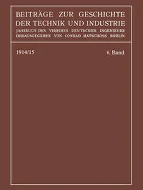 Matschoß |  Beiträge zur Geschichte der Technik und Industrie | eBook | Sack Fachmedien