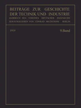 Matschoß |  Beiträge zur Geschichte der Technik und Industrie | eBook | Sack Fachmedien