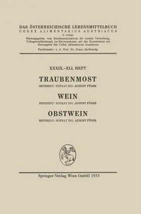 Füger / Österreich |  Traubenmost, Wein, Obstwein | Buch |  Sack Fachmedien