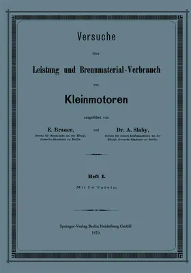  Versuche über Leistung und Brennmaterial-Verbrauch von Kleinmotoren | Buch |  Sack Fachmedien