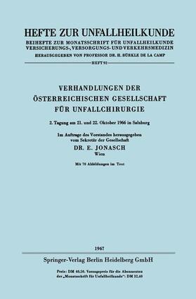 Jonasch | Verhandlungen der Österreichischen Gesellschaft für Unfallchirurgie | Buch | 978-3-662-40878-0 | sack.de