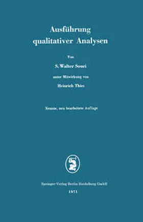 Souci / Thies |  Ausführung qualitativer Analysen | eBook | Sack Fachmedien