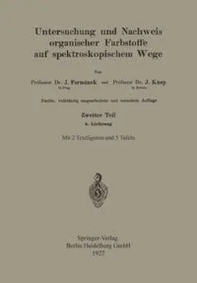 Formánek / Grandmougin |  Untersuchung und Nachweis Organischer Farbstoffe auf Spektroskopischem Wege | eBook | Sack Fachmedien