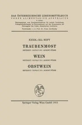 Füger / Österreich |  Traubenmost, Wein, Obstwein | eBook | Sack Fachmedien