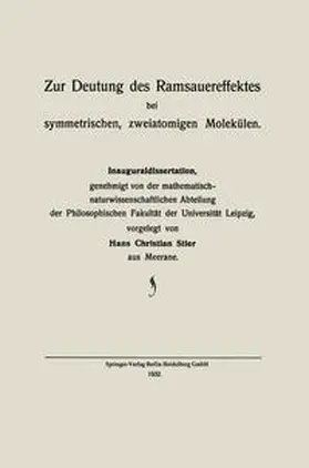Stier |  Zur Deutung des Ramsauereffektes bei symmetrischen, zweiatomigen Molekülen | eBook | Sack Fachmedien
