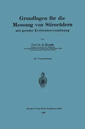 Berndt |  Grundlagen für die Messung von Stirnrädern mit gerader Evolventenverzahnung | eBook | Sack Fachmedien
