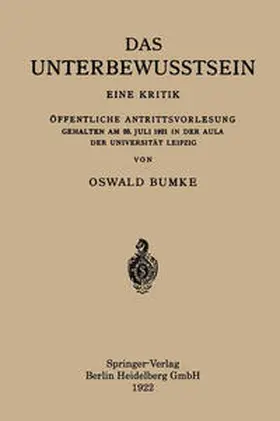 Bumke | Das Unterbewusstsein | E-Book | sack.de