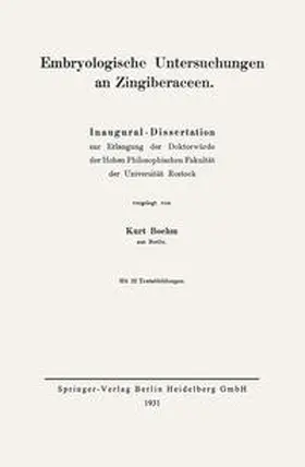 Böhm |  Embryologische Untersuchungen an Zingiberaceen | eBook | Sack Fachmedien