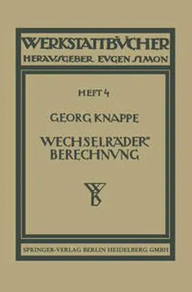 Knappe |  Wechselräderberechnung für Drehbänke | eBook | Sack Fachmedien
