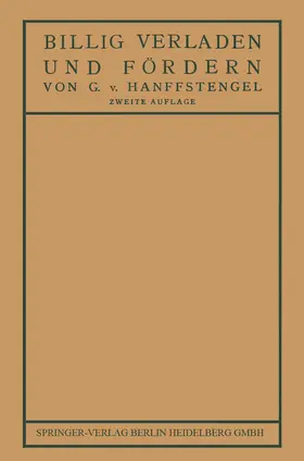von Hanffstengel |  Billig Verladen und Fördern | Buch |  Sack Fachmedien