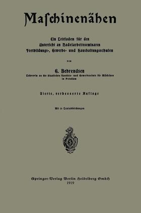 Behrendsen | Maschinenähen | Buch | 978-3-662-42124-6 | sack.de