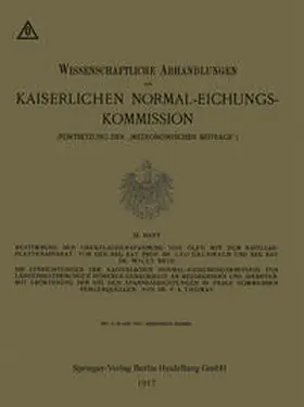 Grunmach / Bein |  Bestimmung der Oberflächenspannung von Ölen mit dem Kapillar-Plattenapparat | eBook | Sack Fachmedien