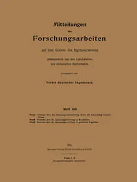 Preuss |  Mitteilungen über Forschungsarbeiten aus dem Gebiete des Ingenieurwesens | eBook | Sack Fachmedien
