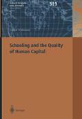 Wößmann |  Schooling and the Quality of Human Capital | Buch |  Sack Fachmedien
