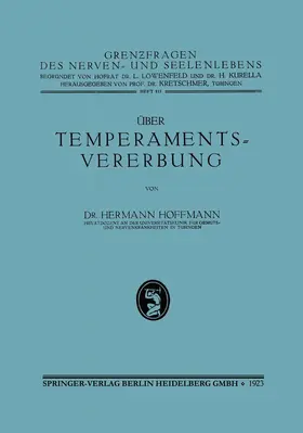 Hoffmann |  Über Temperamentsvererbung | Buch |  Sack Fachmedien