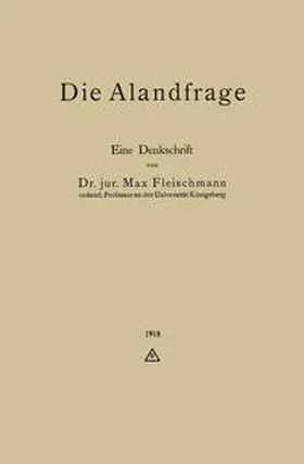 Fleischmann |  Die Alandfrage | eBook | Sack Fachmedien