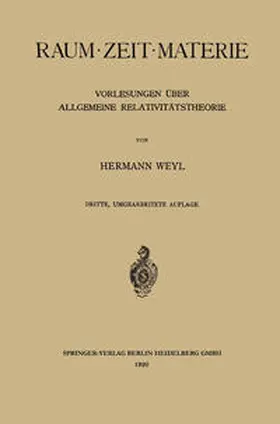 Weyl |  Raum · Zeit · Materie | eBook | Sack Fachmedien
