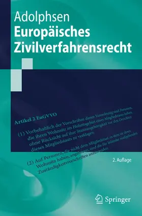 Adolphsen | Europäisches Zivilverfahrensrecht | Buch | 978-3-662-44383-5 | www.sack.de