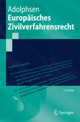 Adolphsen | Europäisches Zivilverfahrensrecht | E-Book | sack.de