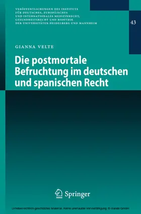 Velte | Die postmortale Befruchtung im deutschen und spanischen Recht | E-Book | sack.de