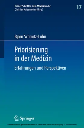 Schmitz-Luhn | Priorisierung in der Medizin | E-Book | sack.de