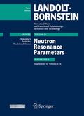 Schopper / Sukhoruchkin / Soroko |  Neutron Resonance Parameters | Buch |  Sack Fachmedien