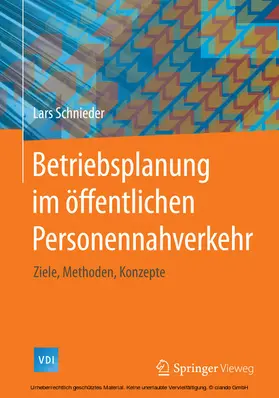 Schnieder |  Betriebsplanung im öffentlichen Personennahverkehr | eBook | Sack Fachmedien