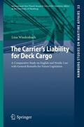 Wiedenbach |  The Carrier's Liability for Deck Cargo | Buch |  Sack Fachmedien