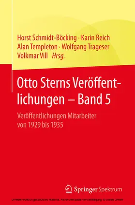 Schmidt-Böcking / Reich / Templeton |  Otto Sterns Veröffentlichungen – Band 5 | eBook | Sack Fachmedien