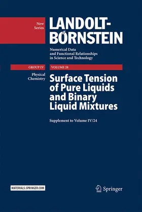 Lechner / Wohlfarth |  Surface Tension of Pure Liquids and Binary Liquid Mixtures | Buch |  Sack Fachmedien