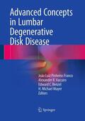 Pinheiro-Franco / Mayer / Vaccaro |  Advanced Concepts in Lumbar Degenerative Disk Disease | Buch |  Sack Fachmedien