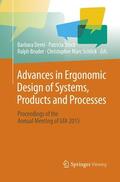 Deml / Schlick / Stock |  Advances in Ergonomic Design  of Systems, Products and Processes | Buch |  Sack Fachmedien
