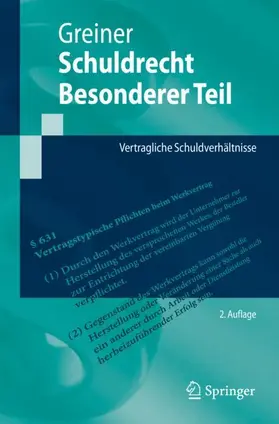 Greiner |  Schuldrecht Besonderer Teil | Buch |  Sack Fachmedien