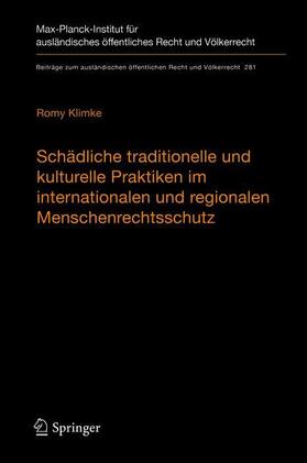 Klimke | Schädliche traditionelle und kulturelle Praktiken im internationalen und regionalen Menschenrechtsschutz | Buch | 978-3-662-58756-0 | sack.de