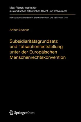 Brunner |  Subsidiaritätsgrundsatz und Tatsachenfeststellung unter der Europäischen Menschenrechtskonvention | Buch |  Sack Fachmedien