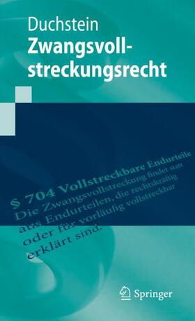 Duchstein | Zwangsvollstreckungsrecht | Buch | 978-3-662-59443-8 | sack.de