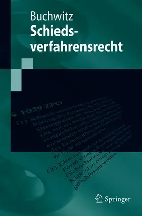 Buchwitz |  Schiedsverfahrensrecht | Buch |  Sack Fachmedien