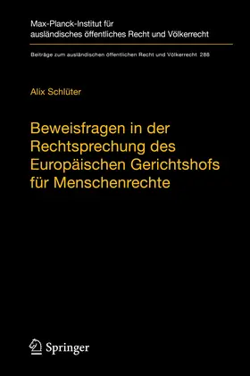 Schlüter | Beweisfragen in der Rechtsprechung des Europäischen Gerichtshofs für Menschenrechte | E-Book | sack.de