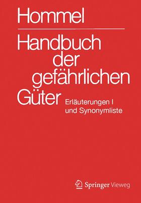 Holzhäuser | Handbuch der gefährlichen Güter. Erläuterungen I | Buch | sack.de