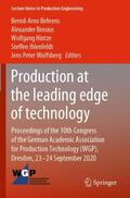 Behrens / Brosius / Wulfsberg |  Production at the leading edge of technology | Buch |  Sack Fachmedien
