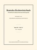 Deutsch |  Deutsches Rechtswörterbuch | Buch |  Sack Fachmedien