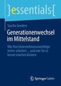 Genders |  Generationenwechsel im Mittelstand | Buch |  Sack Fachmedien