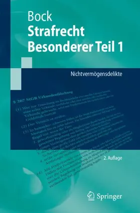 Bock |  Strafrecht Besonderer Teil 1 | Buch |  Sack Fachmedien
