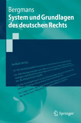 Bergmans |  System und Grundlagen des deutschen Rechts | Buch |  Sack Fachmedien