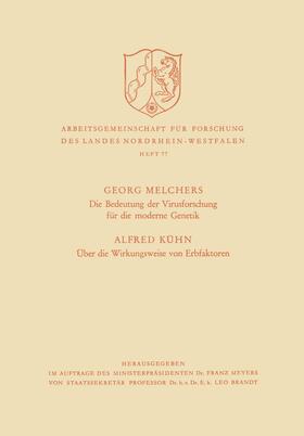 Melchers |  Melchers, G: Bedeutung der Virusforschung für die moderne Ge | Buch |  Sack Fachmedien