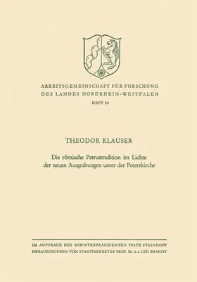 Klauser |  Die römische Petrustradition im Lichte der neuen Ausgrabungen unter der Peterskirche | Buch |  Sack Fachmedien