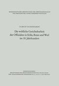 Eisenhardt |  Eisenhardt, U: Die weltliche Gerichtsbarkeit der Offizialate | Buch |  Sack Fachmedien