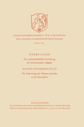 Auger |  Auger, P: Die wissenschaftliche Forschung als internationale | Buch |  Sack Fachmedien