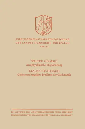 Georgii |  Aerophysikalische Flugforschung / Gelöste und ungelöste Probleme der Gasdynamik | Buch |  Sack Fachmedien