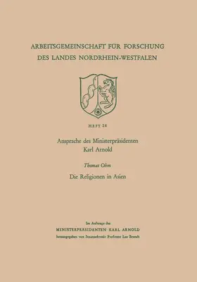 Arnold |  Ansprache des Ministerpräsidenten Karl Arnold. Die Religionen in Asien | Buch |  Sack Fachmedien